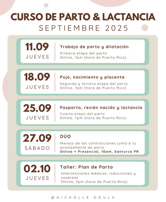 Curso de Parto y Lactancia - Septiembre 2025