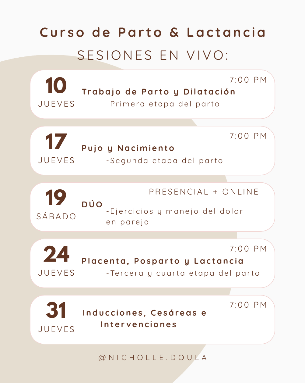Curso de Parto & Lactancia - Julio 2025