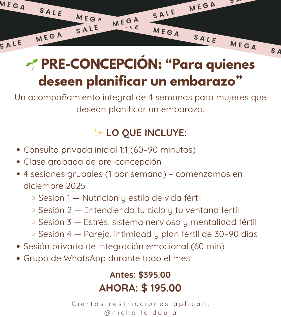 PRE-CONCEPCIÓN: “Para quienes deseen planificar un embarazo”