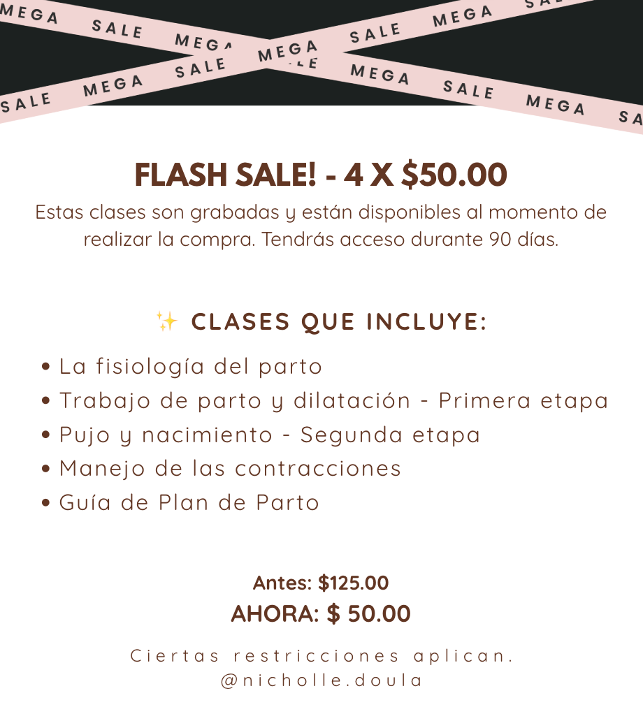 FLASH SALE - 4 CLASES X $50.00